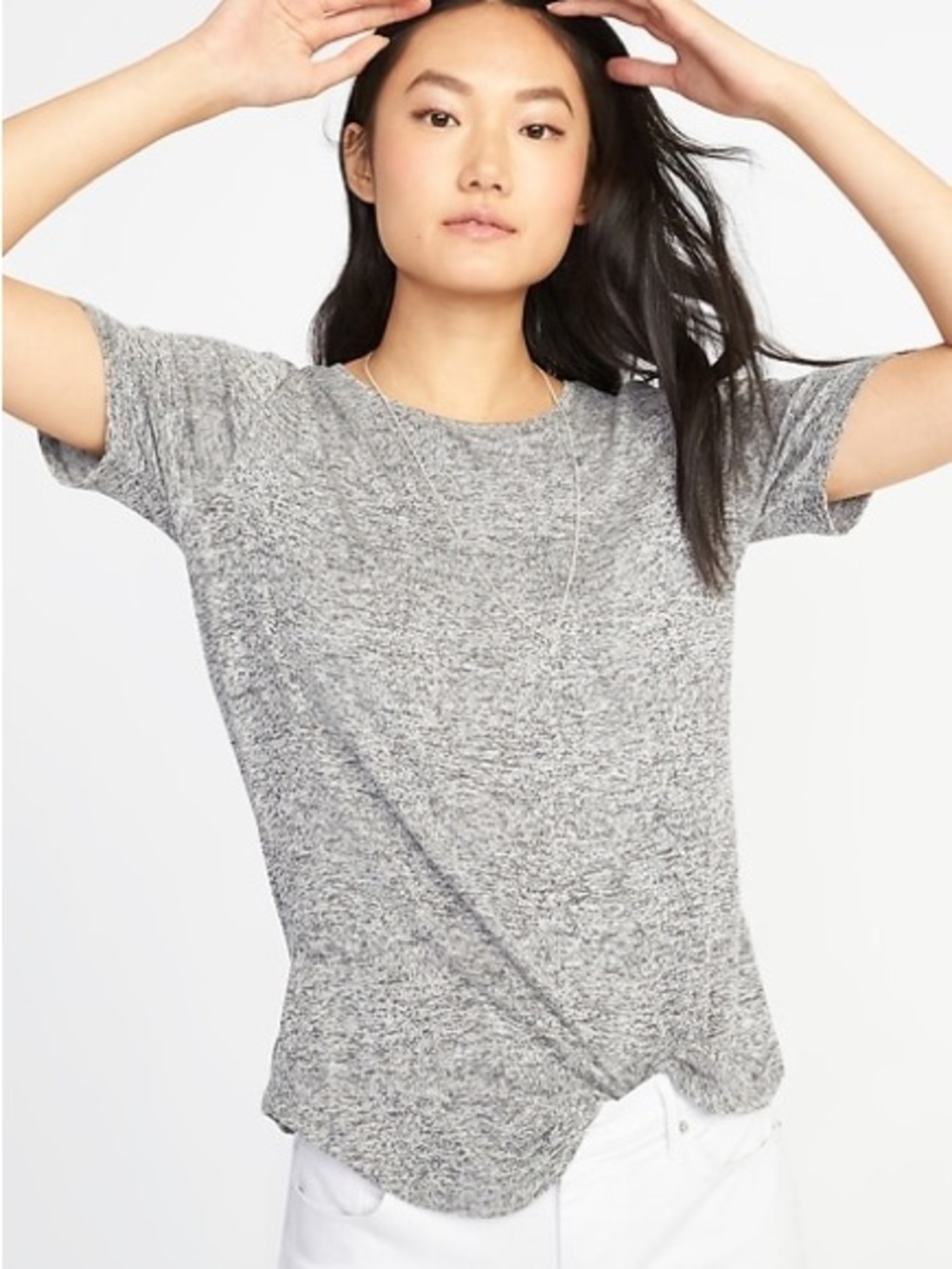 Old Navy Gray Twist Soft Spun Short Sleeve Tee